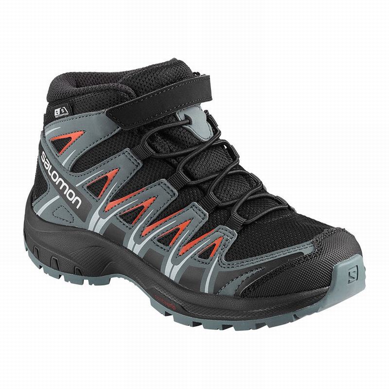 SALOMON XA PRO 3D MID CSWP K Philippines - Kids' Hiking Shoes - Black/Pink | 024196-VJZ